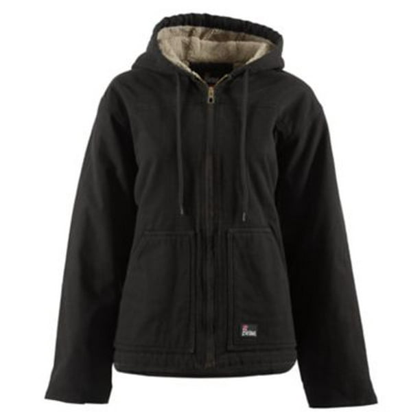 Fine Sherpa Lined Berne Ladies Washed Hooded Coat Fine Sherpa Lined Berne Ladies Washed Hooded Coat